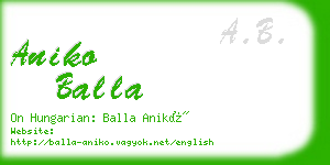 aniko balla business card